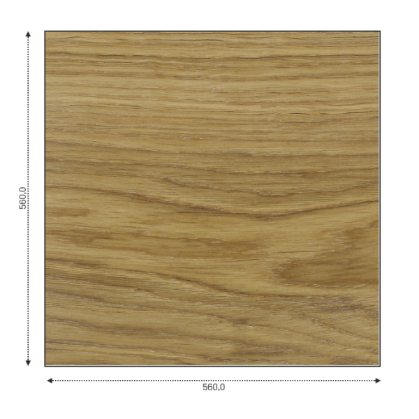 Furnierte Holzplatte, beidseitig Eiche furniert. Unbehandelt.